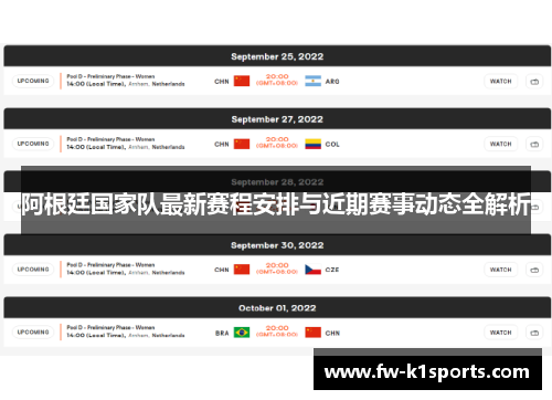 阿根廷国家队最新赛程安排与近期赛事动态全解析